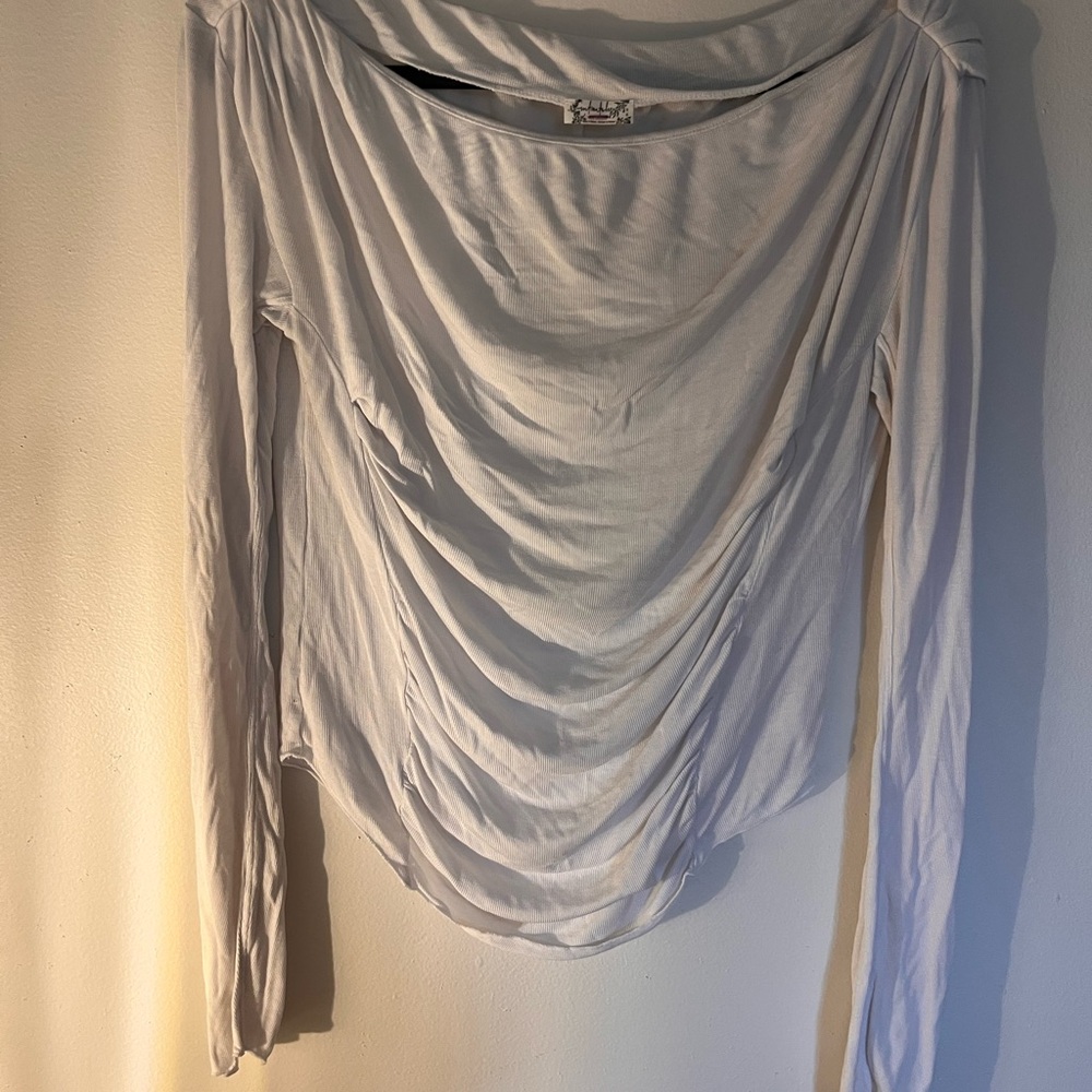 Free People White off the shoulder Draped Blouse super flattering